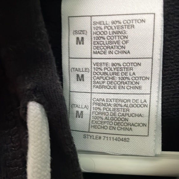 Disney Store Chicago Zip Up Hoodie Black Red Zippered Sweatshirt - Picture 6 of 7